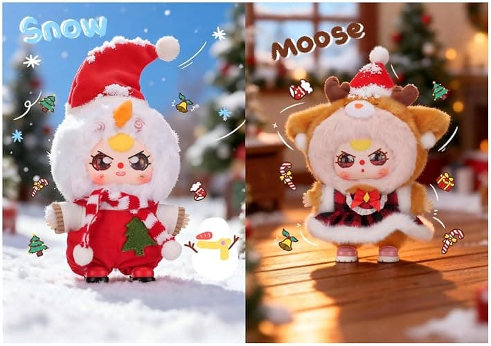Baby Three Merry Christmas Plush Blind Box – Bunny Ears Reindeer Snowman Big Ear Designs Fluffy Fur Colorful Christmas Outfit Accessories Collectible Gift Random 1 of 9 Secret (Single Box Packaging) thumbnail 6