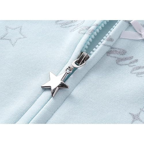 Xojbzoo Y2K Kawaii Bow Lace Trim Zip Hoodie Oversized | Lace trim hood & pockets, adjustable drawstring bows, coquette aesthetic, black blue pink colors, soft cotton blend thumbnail 6