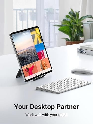 UGREEN Tablet Stand Holder Adjustable Portable Desktop Dock Office Compatible with iPad Pro 11 9.7 10.5 Air Mini 5 4 3 2 iPhone 17 16 15 14 13 12 Black thumbnail 3