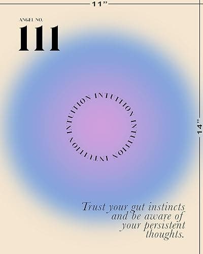 Angel Numbers Wall Art Print - 11x14" UNFRAMED Print - Motivational, Inspirational, Colorful Gradient Aura - Manifestation Wall Decor - Spiritual Wall Art (111) thumbnail 5