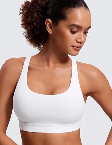 CRZ YOGA Naked Feeling Strappy Sports Bras | Medium Support, Removable Pads, Yoga, Sleek, Scoop Neck, for Women thumbnail 4