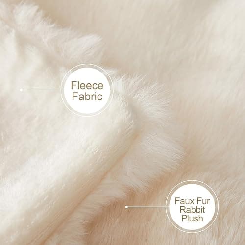 Kuscheldecke Kaninchen Plüsch Decke Super Soft Wohndecke Dick 1000 G/M² Flanell Decke Couchdecke Warme Überwurfdecke Sofadecke Vielseitig Blanket Für Bett Sofa Schlafzimmer Büro Weiß 100 x 160cm thumbnail 7