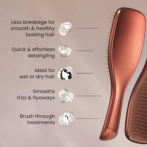 Tangle Teezer Chrome Ultimate Detangler Brush for Wet & Dry Hair, Eliminates Knots & Reduces Breakage for Straight to Curly Hair Types, Chocolate Bronze thumbnail 6