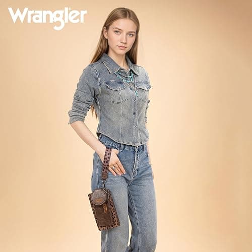 Montana West X Wrangler Keychain Wristlet Wallets for Women Dual Pouch Wristlet with Zipper Coin Purse Large Capacity and Easy to Carry thumbnail 2