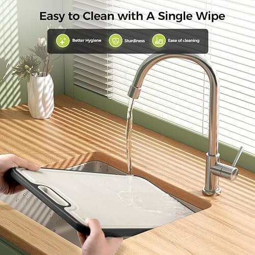 Titanium Cutting Board Double Sided Food Grade, Pure Titanium/PP for Kitchen, Cutting Board Easy to Clean[15.5”*10.5”+12”*8.5”] thumbnail 7