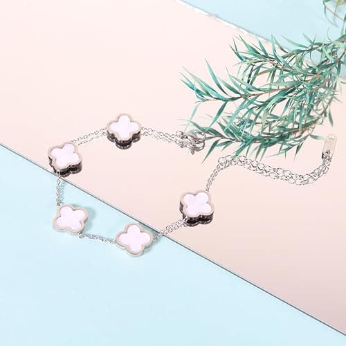 WSupikio 3PC Clover Bracelets Set 18k Gold Plated Lucky Clover Bracelet Women Adjustable Link Bracelets Cute Gold Jewelry thumbnail 4