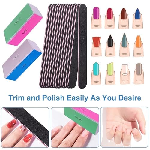 Nail File and Buffer Set, 4 Way Nail Buffers Shine Kit Professional Nail Files for Natural Nails Manicure Filer Filing Polishing Buff Nail Care Smoother Buffing Fingernail 100/120/240/600/3000 Grit thumbnail 2