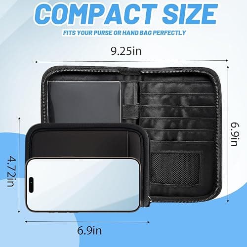 Passport Holder for Travel Essentials, RFID Blocking Protector Passport Wallets, Passport Document Organizer Case for Travel Must Have, Passport Book for Women, Couple, Family Cards, Tickets, ID, Cash thumbnail 5