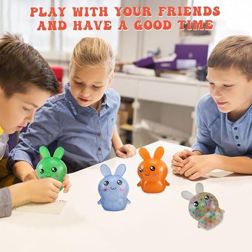 Easter Basket Stuffers,Easter Basket Essentials,4pcs Squishy Easter Bunny Stress Balls for Adults,Easter Stress Relief Fidget Balls,Easter Party Favors Easter Basket Ideas Gifts thumbnail 5