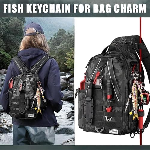 XGALBLA Cute Lifelike Fish Keychain, Aesthetic Y2K Charms Keychain Accessories for Bag Charms Purse Gift, Fishing Gifts - Fish-8 thumbnail 5