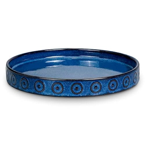Eightpot Plant Pot Saucer - 11.4 Inch Plant Saucer for Outdoors Ceramic Plant Tray for Indoors No Holes Large Plant Drip Trays Round Flower Pot Saucer Plant Dishes to Catch Water Blue - Image 1