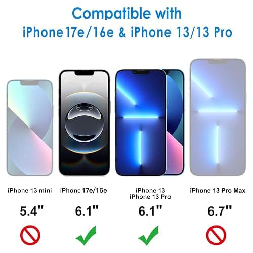 JETech Privacy Screen Protector for iPhone 17e (2026) / iPhone 16e / iPhone 13/13 Pro, Anti Spy Tempered Glass Film, 6.1-Inch Display, 2-Pack thumbnail 2