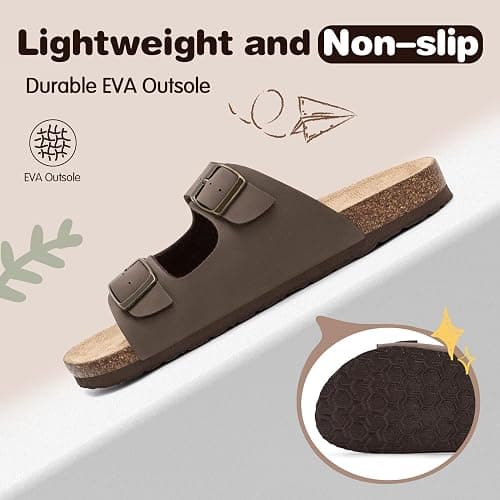 FITORY Boys Girls Glitter Slide Sandals, Cork Slipper with Adjustable Straps for Little Kid/Big Kid thumbnail 5
