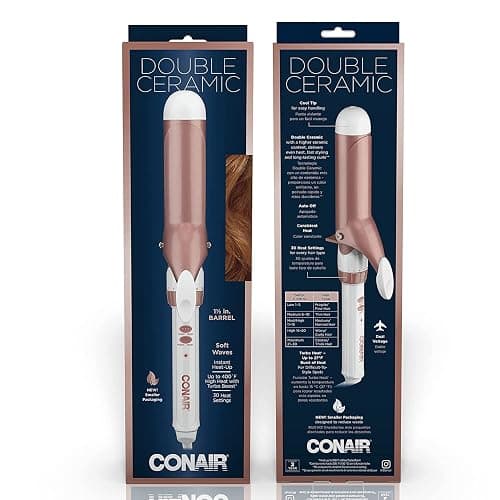 Conair Double Ceramic 1 1/2-Inch Curling Iron, 1 ½ inch barrel produces soft waves – for use on medium and long hair - White - 1 1/2-Inch thumbnail 8