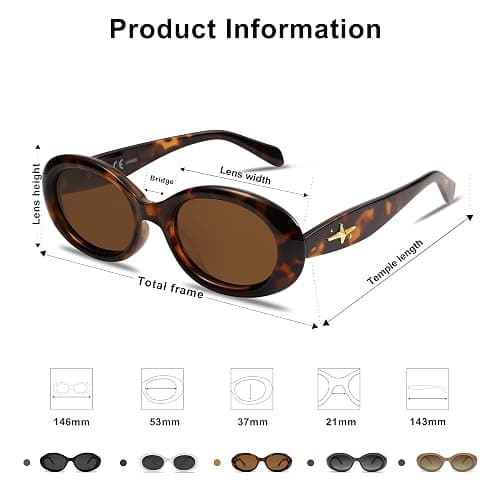 SOJOS Small Retro Oval Polarized Sunglasses for Women Men 90s Vintage UV400 Protection Tiny Sun Glasses SJ2286 thumbnail 5