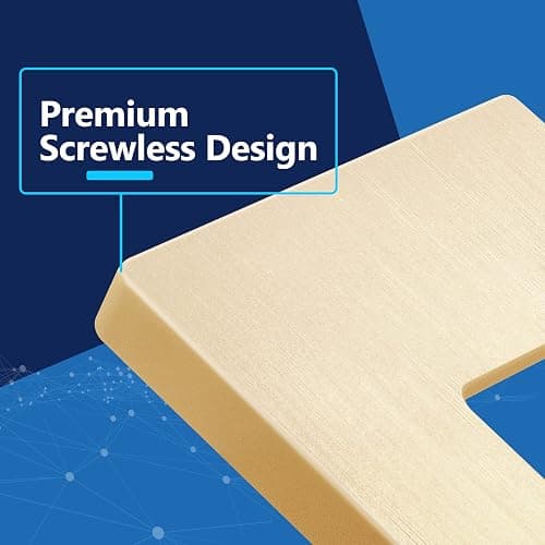 LIDER Brushed Finish Decorator Switch Cover, Screwless Wall Plate, Mid-Size 1-Gang 4.88" x 3.11", Unbreakable Polycarbonate Thermoplastic, UL Listed, LSWP-31M-BGD, Brushed Gold - Brushed Gold - 1 Gang - 1 Pack thumbnail 2