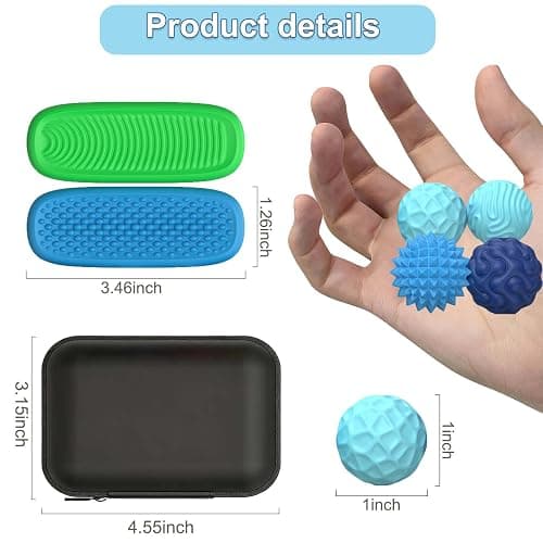 Fidget Toys Adults Silicone Magnetic Balls & Sensory Stones, 6 PCS Stress Relief Sensory Toys for Autism ADHD Anxiety, Office Desk Toys, Stocking Stuffers for Adults Teens thumbnail 3