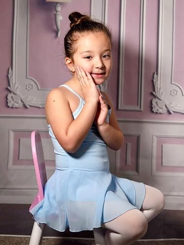 Stelle Toddler Ballet Leotards for Girls,Dance Leotard for Girls,Camisole Toddler Ballet Outfit for Studio Outdoor Daily Wear - 6-7 Years - Style 1-blue thumbnail 3