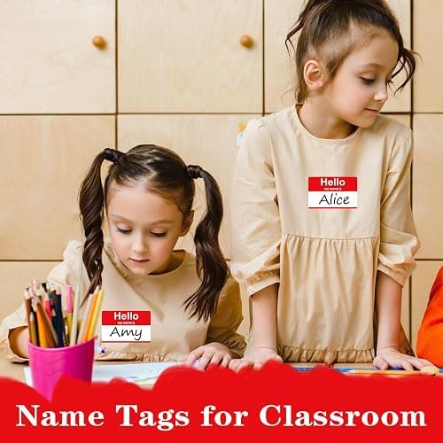 200 Pcs Name Tags Sticker, 3.5" x 2.25" Hello My Name is Stickers, Large Nametag Badge Red Adhesive Hello Name Tag Stickers Label for Office, Meeting, School, Teachers and Mailing thumbnail 6