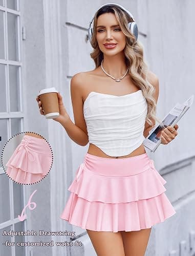 Avidlove Mini Skirts for Women Casual Micro Y2K Pleated Skirt Layered Ruffle Short Skirts Cheer Skirt Cosplay Outfits S-XXL thumbnail 2