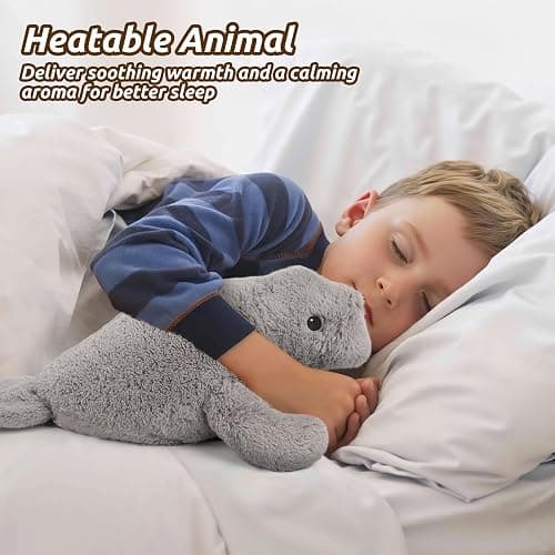 Manatee Stuffed Animals, Microwavable Stuffed Animal Adorable Fluffy Manatee Plush for Warmth Comfort, Heatable Coolable Lavender Scent Toy, Cute Soft Plushie Gift for Kids Adult & Children Boys Girls thumbnail 9