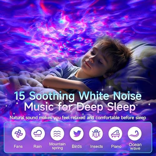 Galaxy Projector for bedroom, 20Colors Galaxy Light Projector for Bedroom, 15White Noise Led Lights for Bedroom Lights, HiFi Bluetooth Speaker,Remote&Timer Ceiling Projector Room Lights for Kids Adult thumbnail 4