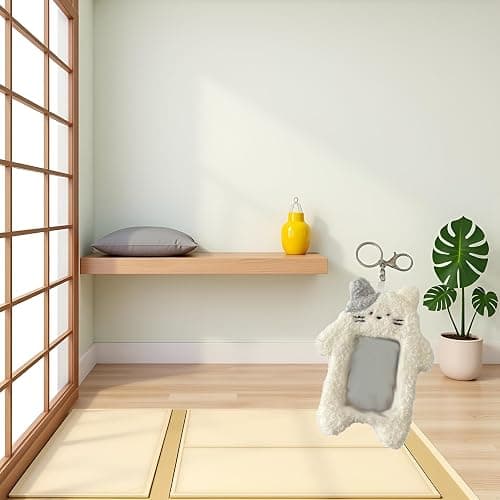 White Cartoon Plush Photocard Holder with Keychain Pendant Kawaii Cat Cute Card Sleeve Student Photocard Holder Photocard Keychain Card Cases Card and ID Cases，Identification Badges and Supplies thumbnail 7