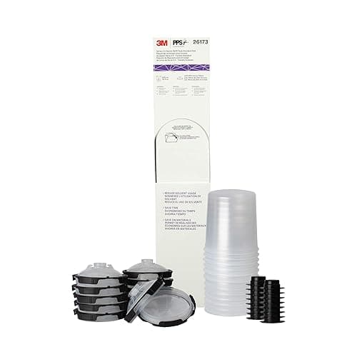 3M PPS 2.0 Paint Spray Gun System Refill Kit with Lids and Liners, 26173, Standard, 22 Ounces, 200-Micron Filter, Use for Cars, Furniture, Home and more,12 Disposable Lids and Liners,16 Sealing Plugs, Clear - 22 oz (Standard)