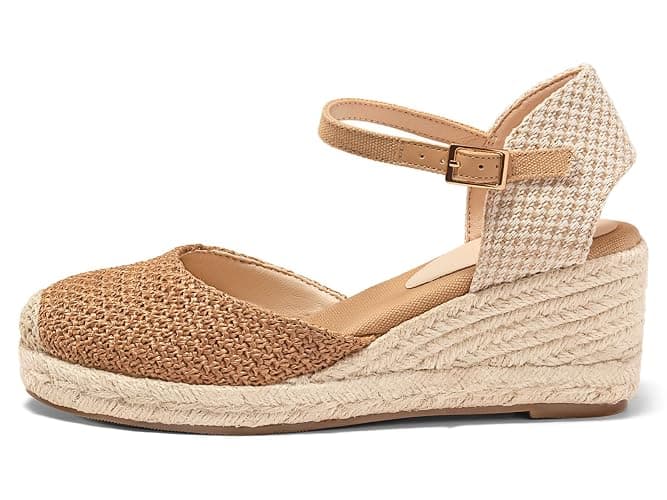 Coutgo Women's Platform Wedge Espadrilles Sandals thumbnail 4