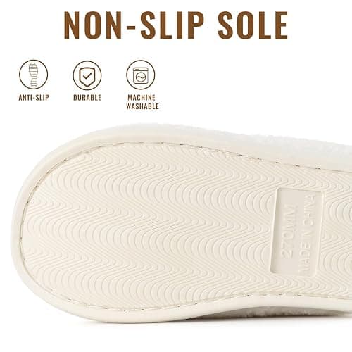 Evshine Women's Fuzzy Slip-on Slippers Comfy Lightweight Indoor House Scuff Slippers Closed Toe Soft Memory Foam Shoes thumbnail 7