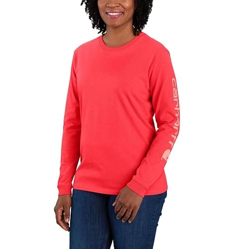 Carhartt Women's Loose Fit Heavyweight Long-Sleeve Logo Sleeve Graphic T-Shirt thumbnail 2