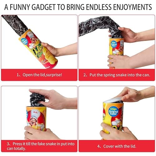 Blppldyci The Potato Chip Snake Can Jump Spring Toy Gift April Fool Day Halloween Party Decoration Jokes in A Gag Prank Large Size (Potato Chip Style)(1pcs) thumbnail 3