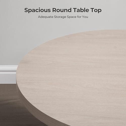SICOTAS 32" Modern Round Coffee Table, Mid Century Fluted Coffee Table with Storage, Accent Center Table for Living Room, Small Space, Apartment, White Alder thumbnail 4