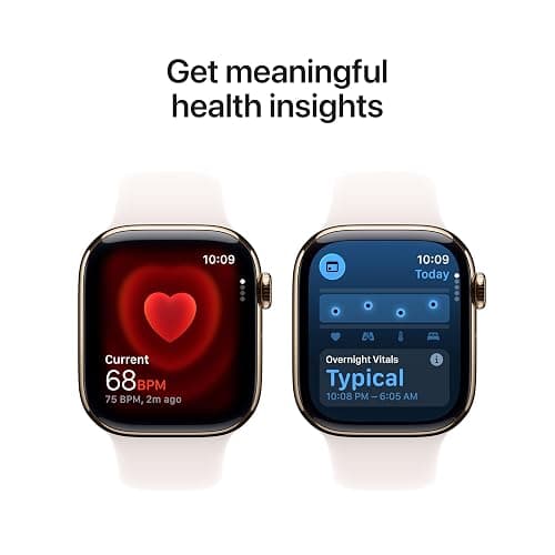Apple Watch Series 11 [GPS + Cellular 42mm] Smartwatch with Gold Titanium Case with Light Blush Sport Band - S/M. Sleep Score, Fitness Tracker, Health Monitoring, Always-On Display, Water Resistant thumbnail 4