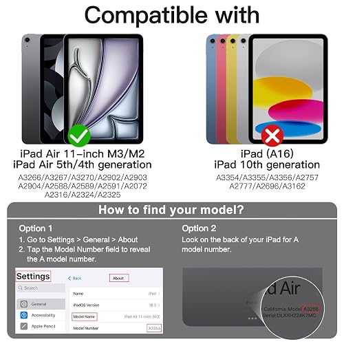 JETech Case for iPad Air 11-Inch M3/M2 (2025/2024), iPad Air 5/4 (2022/2020 5th/4th Generation 10.9-Inch) with Pencil Holder, Slim Tablet Cover with Soft TPU Back, Auto Wake/Sleep (Wine) thumbnail 2