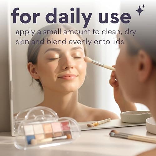 dearcloud Miffy Sky/Shadow - Eye Shadow Palette Makeup with 10 Ultra-Fine Pigments & Dual-Ended Eyeshadow Brush (Artist Bun) thumbnail 8