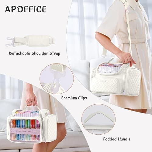 APOFFICE Marker Organizer Case Bag for 200-300 Markers – Large Art Supply Storage Bag with Detachable Dividers, Travel Marker Holder for Alcohol Markers, Brush Pens, Colored Pencils & Craft Supplies thumbnail 6