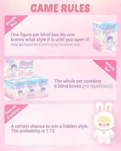 Rolife Nanci Bunny Stuffed Animal Plush Doll,8-11 Inches Cute Anime Blind Box Figures,Mystery Box Popular Soft Collectible Toy for Toddlers Baby Girls Women,Creative Christmas Birthday Gifts thumbnail 5