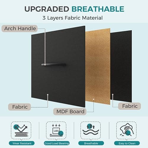 OLIXIS 5 Drawer Dresser for Bedroom, Closet Chest Organizer Furniture, TV Stand for Living Room Hallway, Wide Fabric Storage Tower with Wooden Top and Metal Frame, Black thumbnail 6