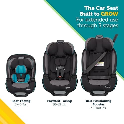 Safety 1st Grow and Go All-in-One Slim Convertible Car Seat, Rear Facing, 5-40 lbs, Forward Facing (30–65 lbs), High Back Booster Seat 40-100 pounds, Iron Frost thumbnail 3