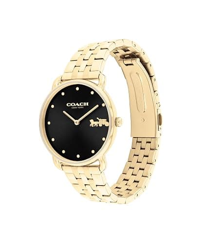 Coach Elliot Women's Watch | Sophisticated Elegance with Iconic Logo Detail | Premium Timepiece for Everyday Wear | Ideal Gift for Her | Water-Resistant | 36 mm - Gold Plated/Black thumbnail 2