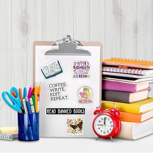200PCS Bulk Book Stickers, Inspirational Reading Water Bottle Stickers for Kids Teens Students Teachers, Reading Lovers Book Accessories, Bookish, Vinyl Waterproof Decals thumbnail 2