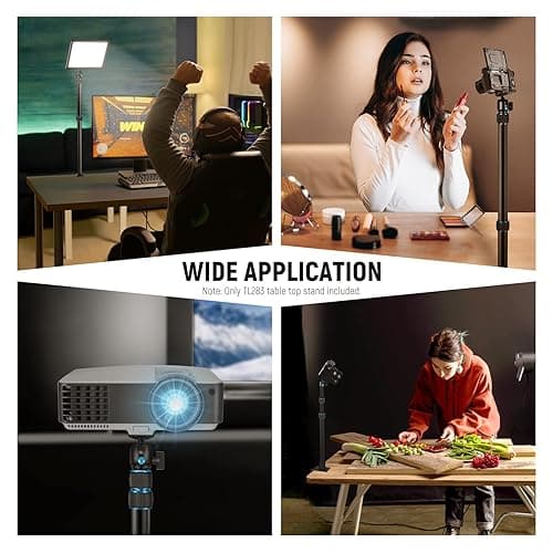 NEEWER Camera Table Mount with Ball Head, 17-40 Inch Adjustable Table Light Tripod with 1/4 Inch Screw and C Clamp for DSLR Camera, Ring Light, Live Stream, Vlog, Maxi Load: 3 kg, TL283 (Blue) - TL283/Blue thumbnail 7