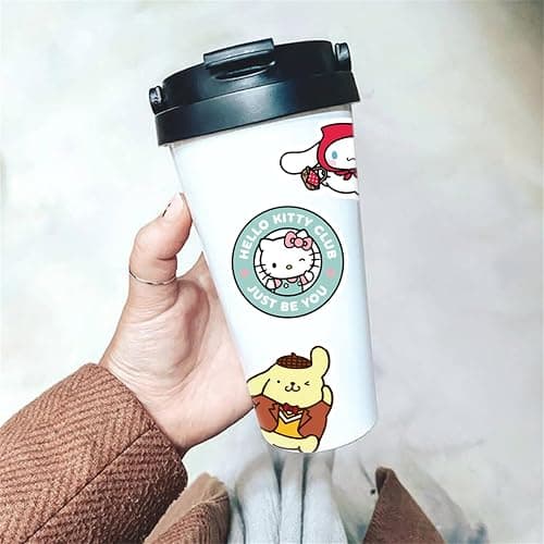 50 Pcs My Melody and Kuromi Stickers, Hello Kitty Kitty Stickers Pompompurin Keroppi Sticker, Cute Sticker Japanese Kawaii Decals for Kids Teens Adults((XSLO) thumbnail 2