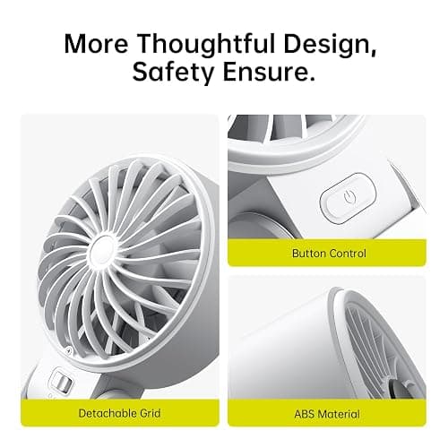 JISULIFE Handheld Fan Life7 – Ultimate Flexibility: Wide & Strong Airflow, 19.5H Max Cooling, 5000mAh Rechargeable, 5-Speed, LED Display, 3 IN 1 Portable Fan for Travel, Concerts, Sports Events(Grey) thumbnail 9
