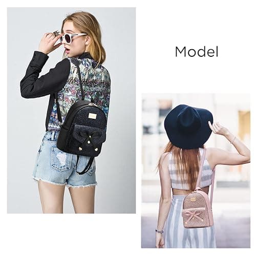 I IHAYNER Girls Bowknot Cute Leather Backpack Mini Backpack Purse for Women thumbnail 7