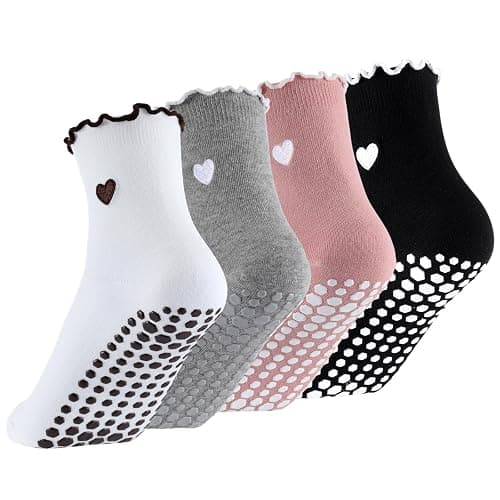 Skicuff Cute Pilates Socks with Grips for Women, Non Slip Ruffle Yoga Socks for Barre Ballet Barefoot Workout - Image 1