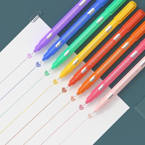 AECHY 8PCS Curve Highlighter Pen for Note Taking, Dual Tip Pens with 8 Different Curve Shapes & 8 Colors Fine Lines, Colored Curve Pens Set for Kids Journaling Back to School Supplies thumbnail 5