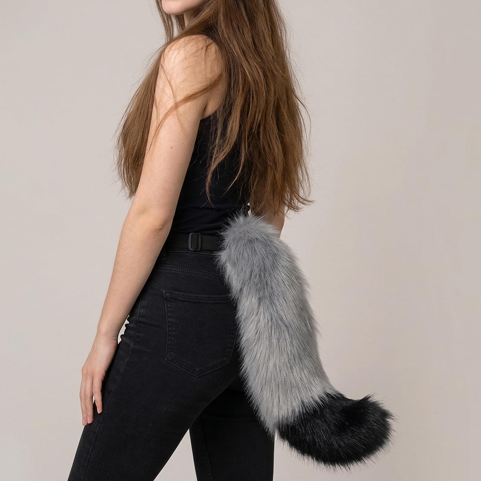 SMILETERNITY Faux Fur Furry Animal Cat Fox Tail for Halloween Party Cosplay Costume Accessories thumbnail 2