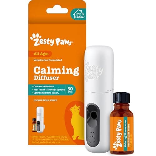 Zesty Paws 30 Day Cat Pheromones Calming Diffuser Plug-in Starter Kit - Cat Calming Diffuser for Cats with Stress, Urine Spraying, Scratching, Excessive Grooming & Aggression - Trial - Image 1